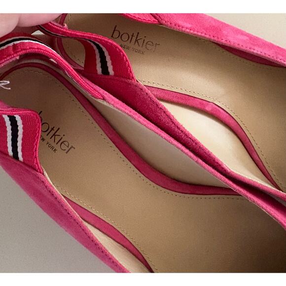 Botkier Cobble Hill Pink Suede Cone Heel Slingback Pumps Size 7 Retro Chic - Picture 4 of 6